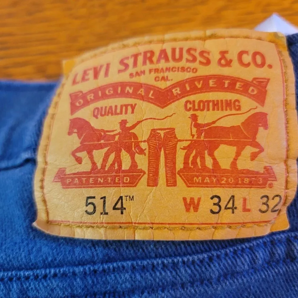 Levi's 514 Straight Jeans Blue Regular Fit Denim Pockets Men's Classic Style
